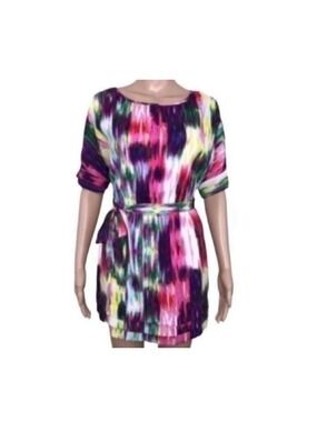 Presley Skye watercolor  Mini  Dress Size XXS Colorful tie waist
